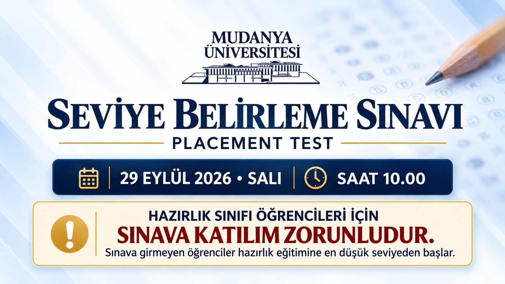 Hazırlık Sınıfı Seviye Belirleme Sınavı