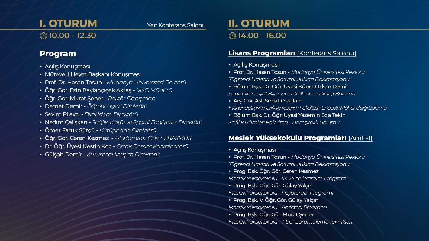 3 Ekim’de Öğrenci Oryantasyon Programımız