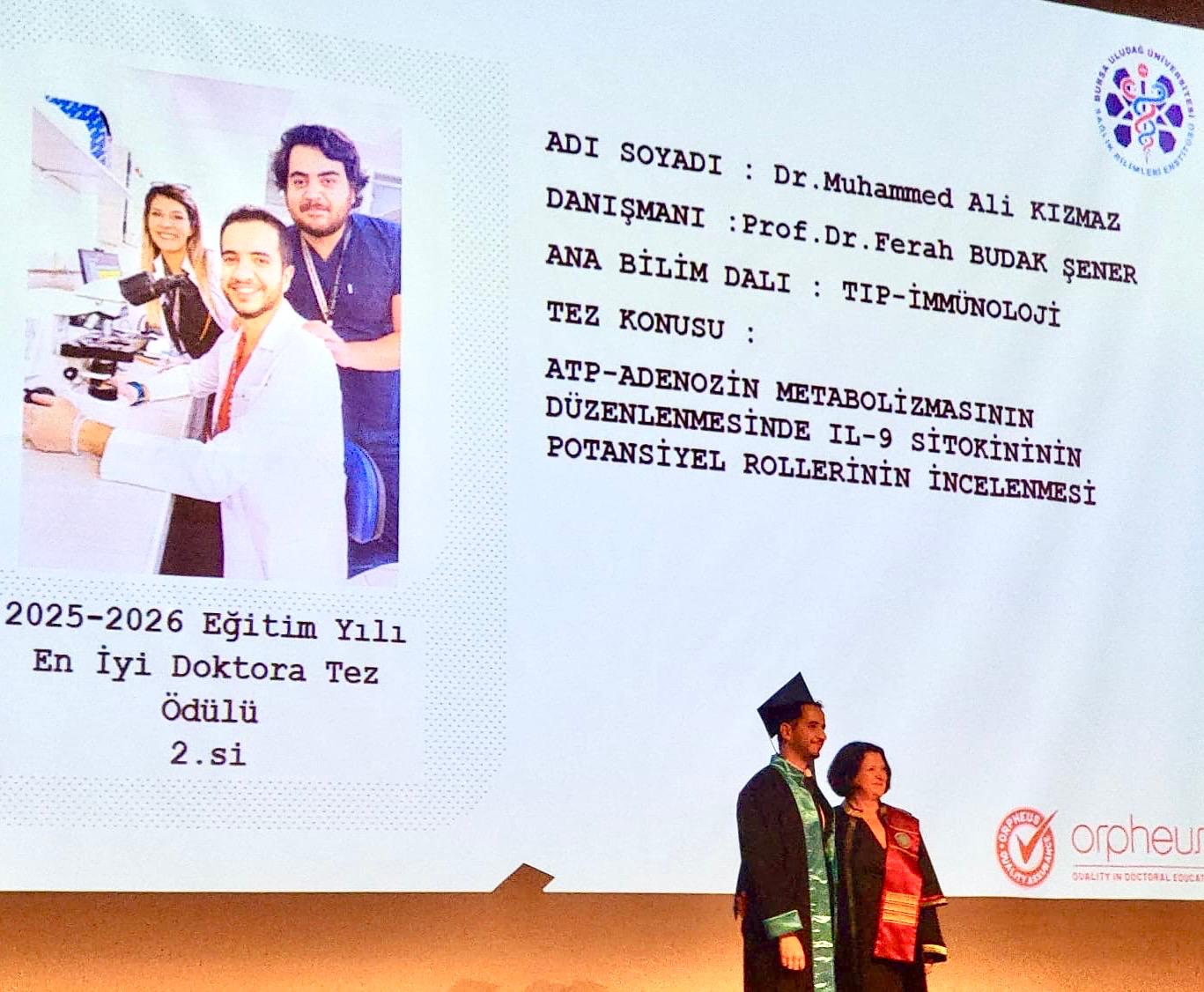 Öğretim Üyemize “En İyi Doktora Tezi İkincilik Ödülü”