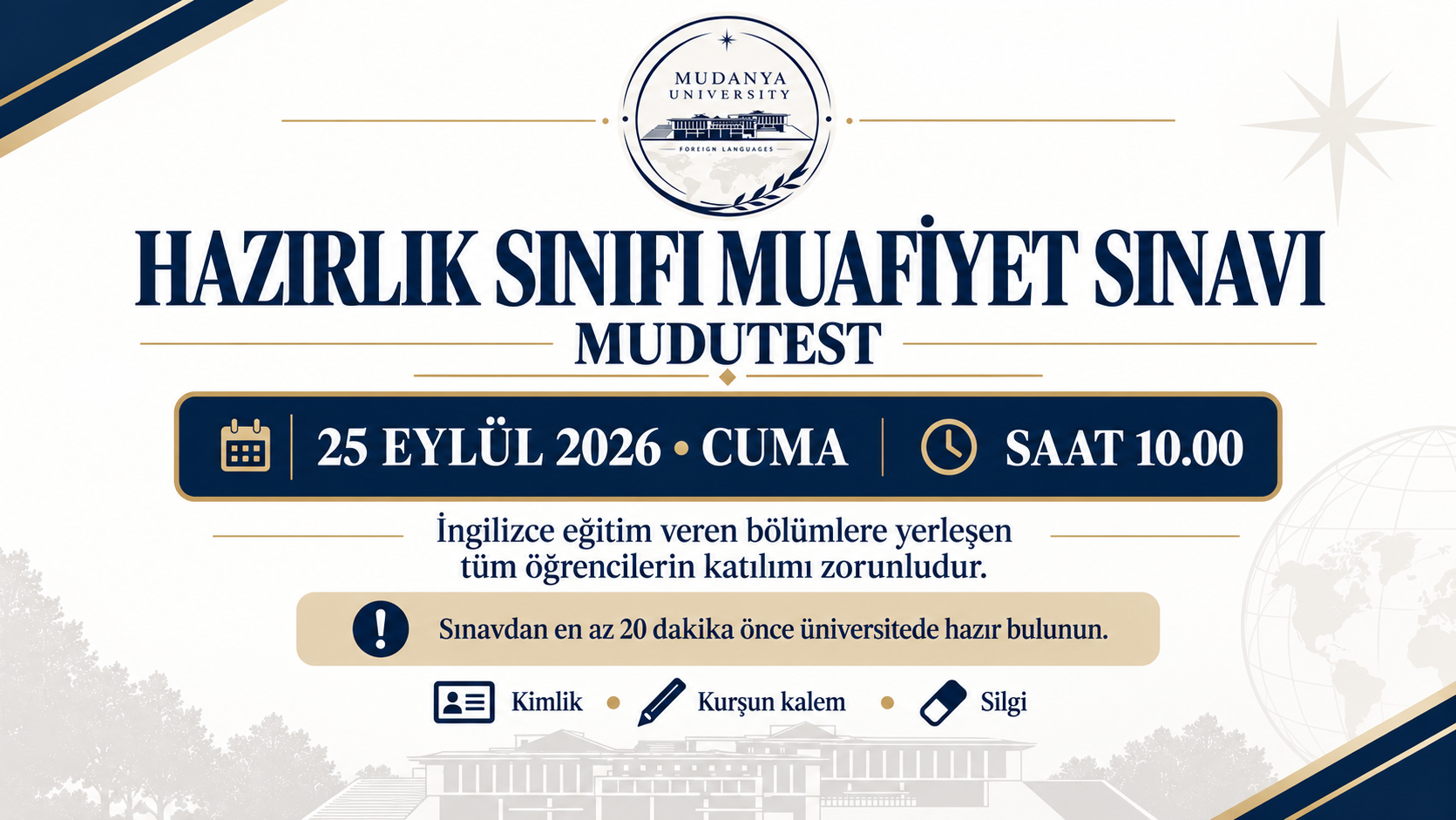 Hazırlık Sınıfı Muafiyet Sınavı Duyurusu